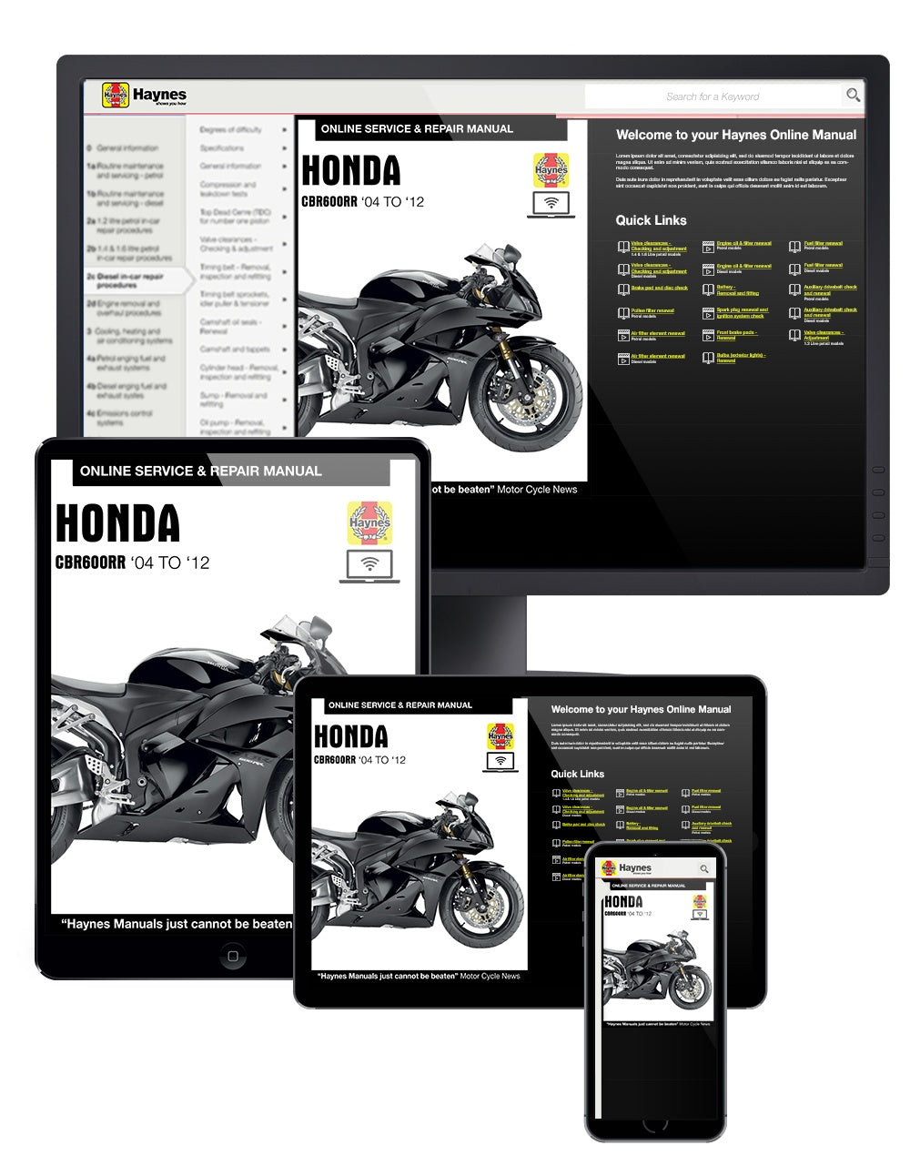 Honda CBR600RR (2007-2012) Haynes Online Manual