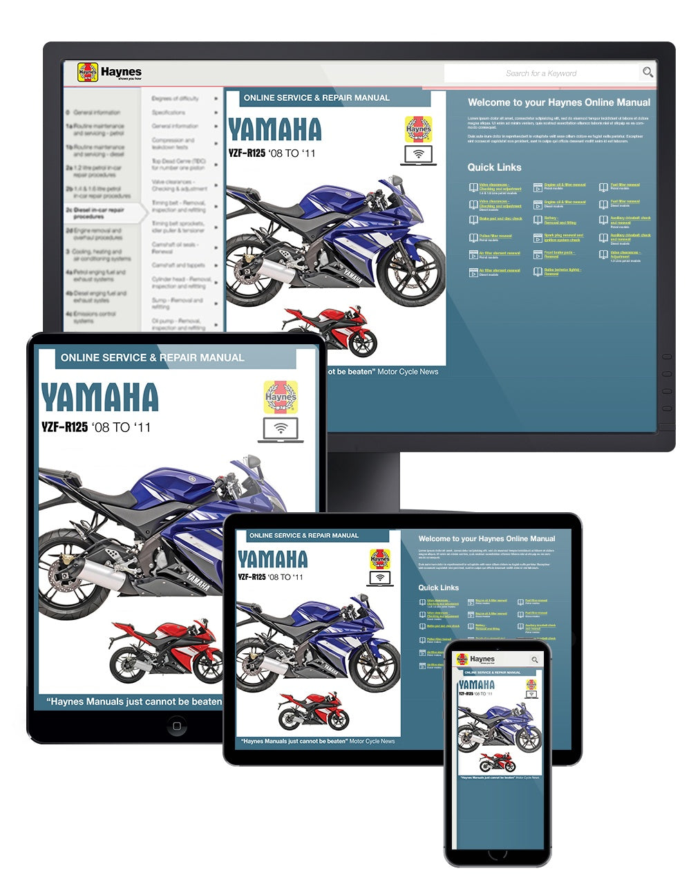 Yamaha YZF-R125 (2008-2011) Haynes Online Manual