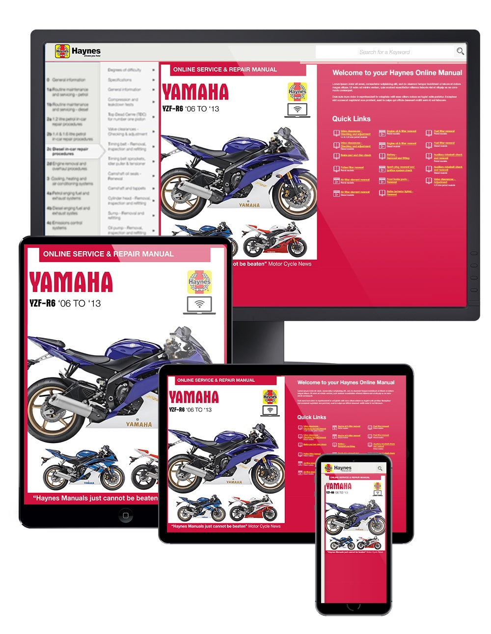 Yamaha YZF-R6 (2006-2013) Haynes Online Manual