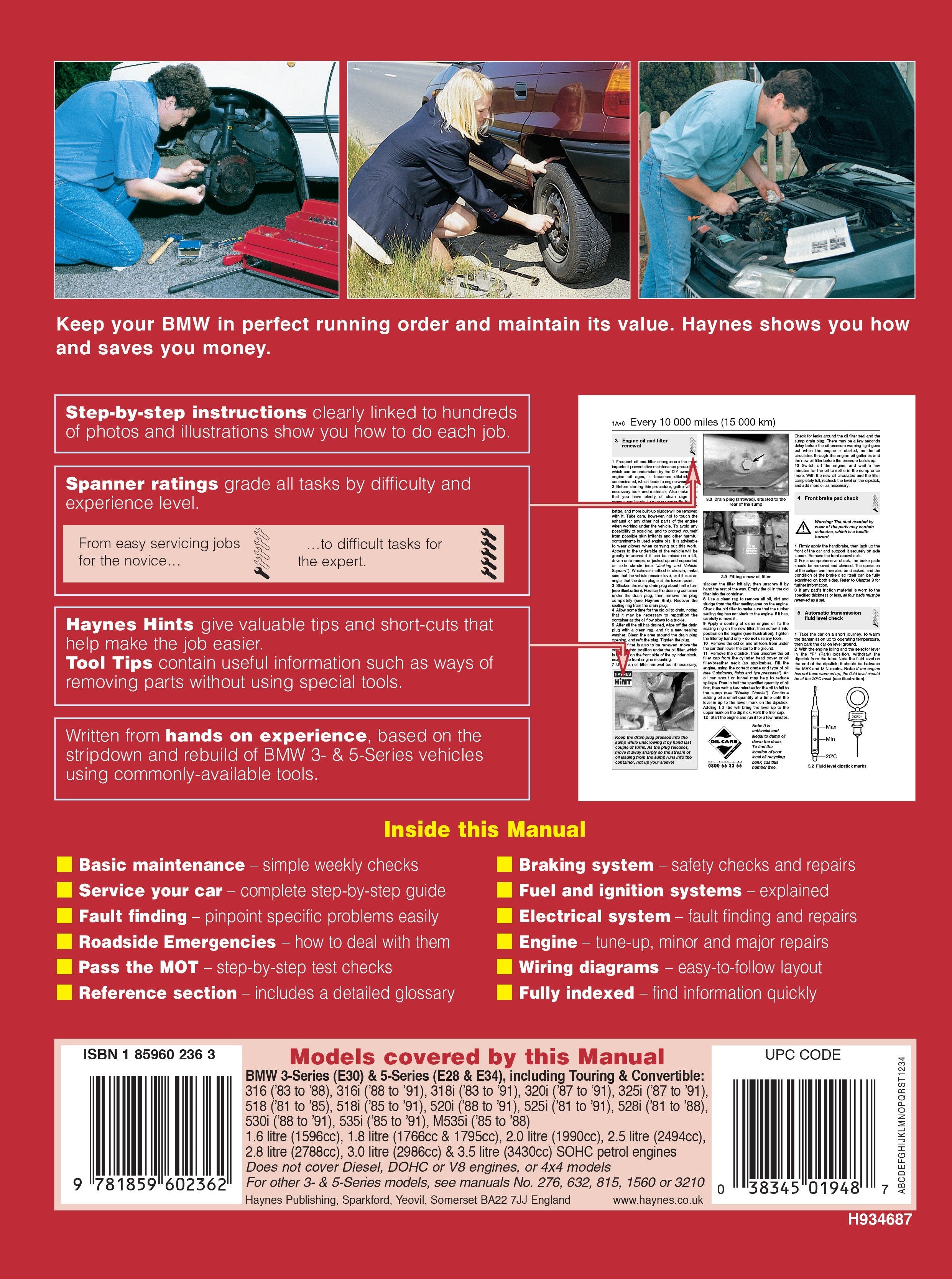 BMW 3- & 5-Series Petrol (81 - 91) Haynes Repair Manual - Digital Edition