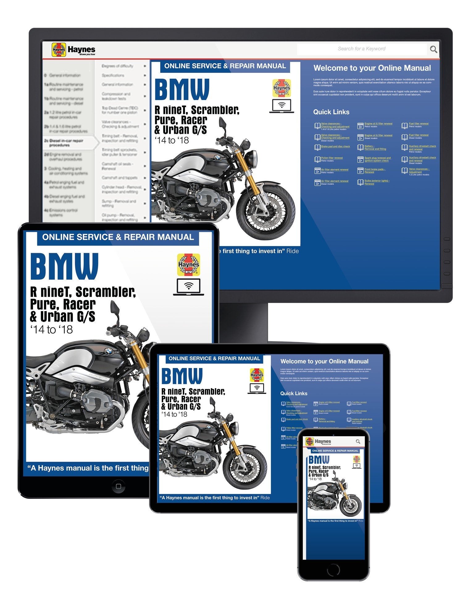 BMW R nineT (14 - 18) Haynes Online Manual