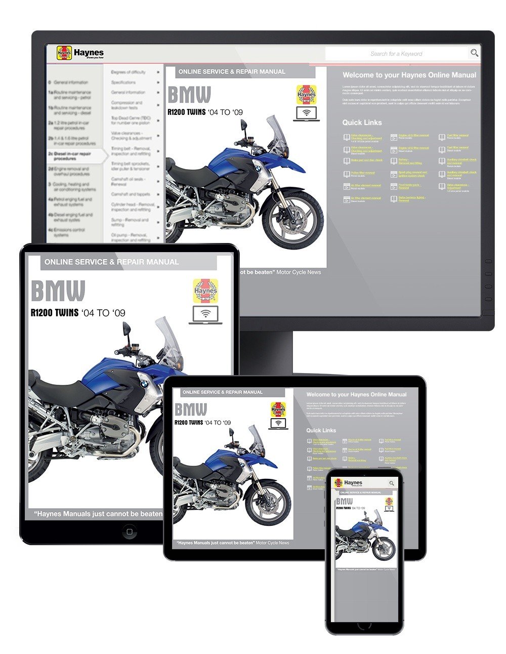BMW R1200 Twins (2004-2009) Haynes Online Manual