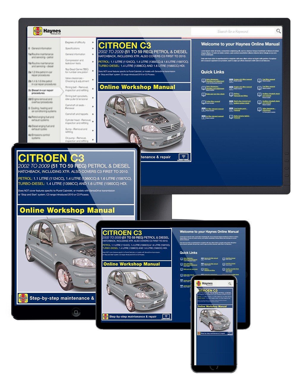 Citroen C3 Petrol & Diesel (2002-2009) Haynes Online Manual