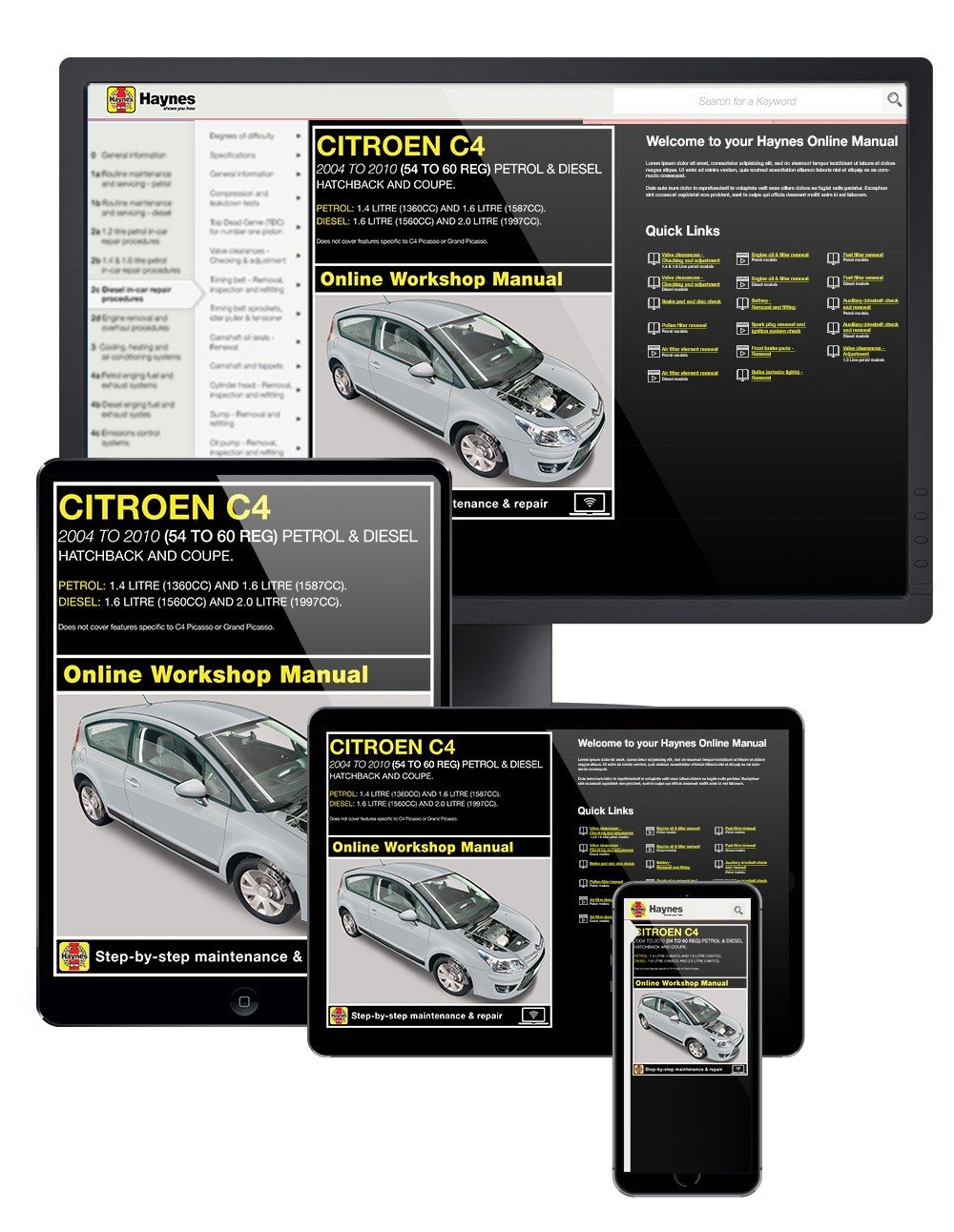Citroen C4 Petrol & Diesel (2004-2010) Haynes Online Manual