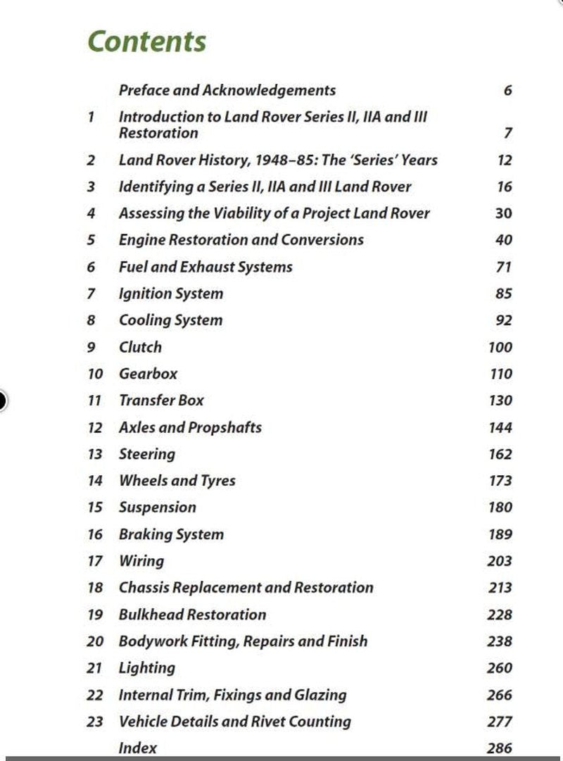 Land Rover Series II,IIA and III Restoration Manual