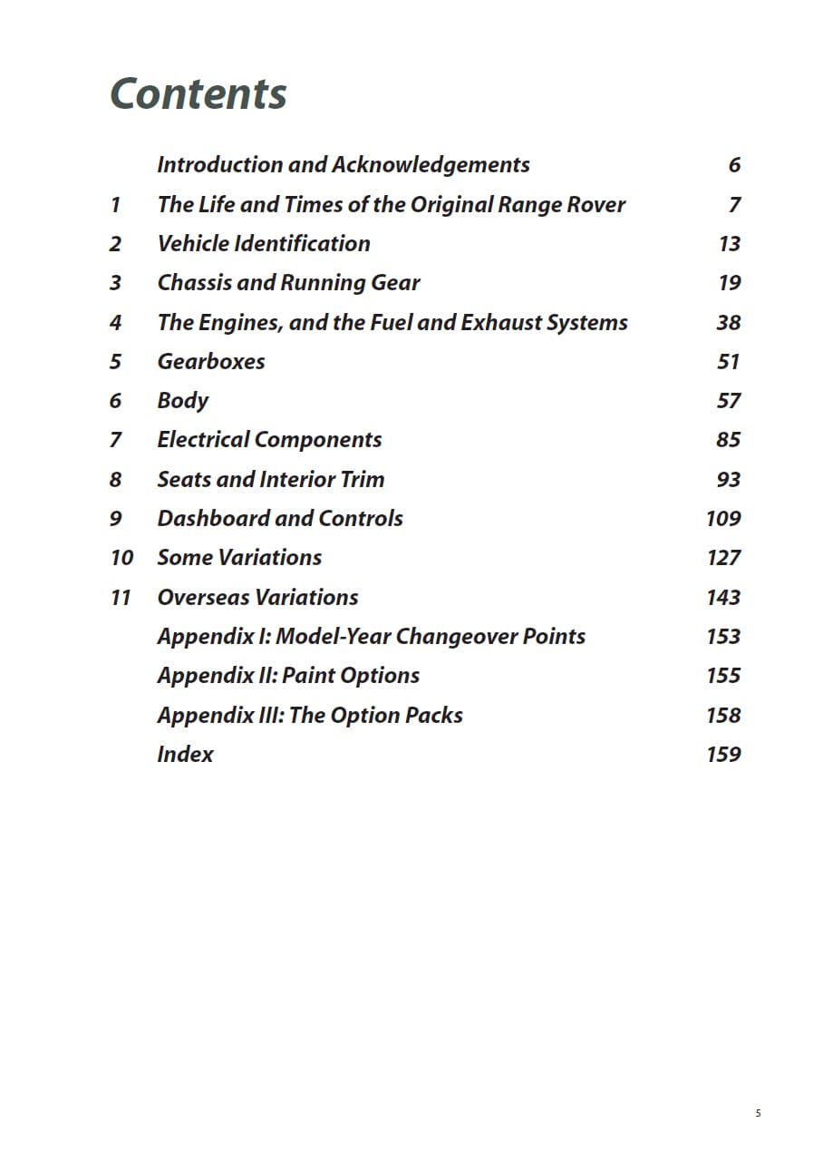 Range Rover Specification Guide