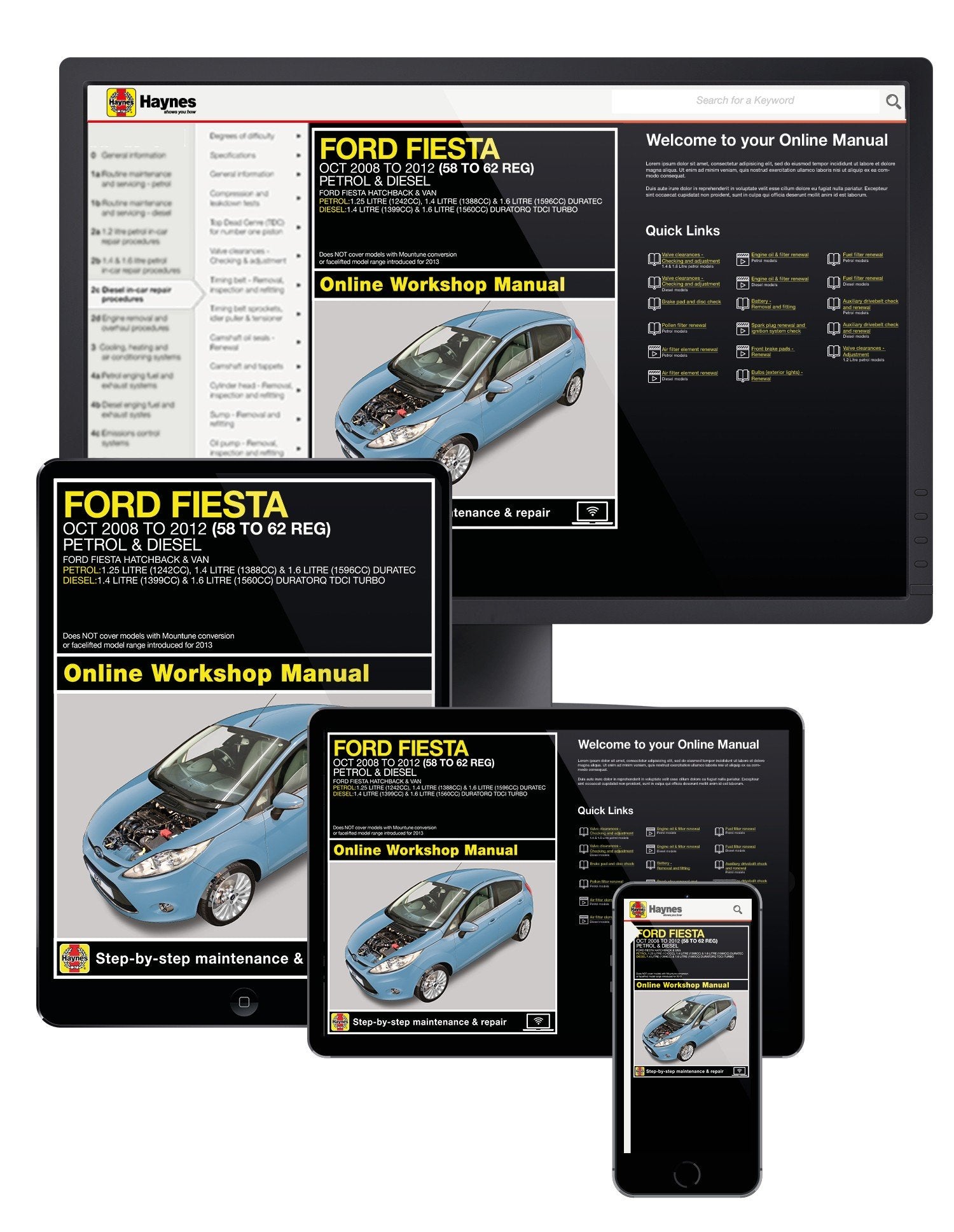 Ford Fiesta Petrol & Diesel (2008-2012) Haynes Online Manual