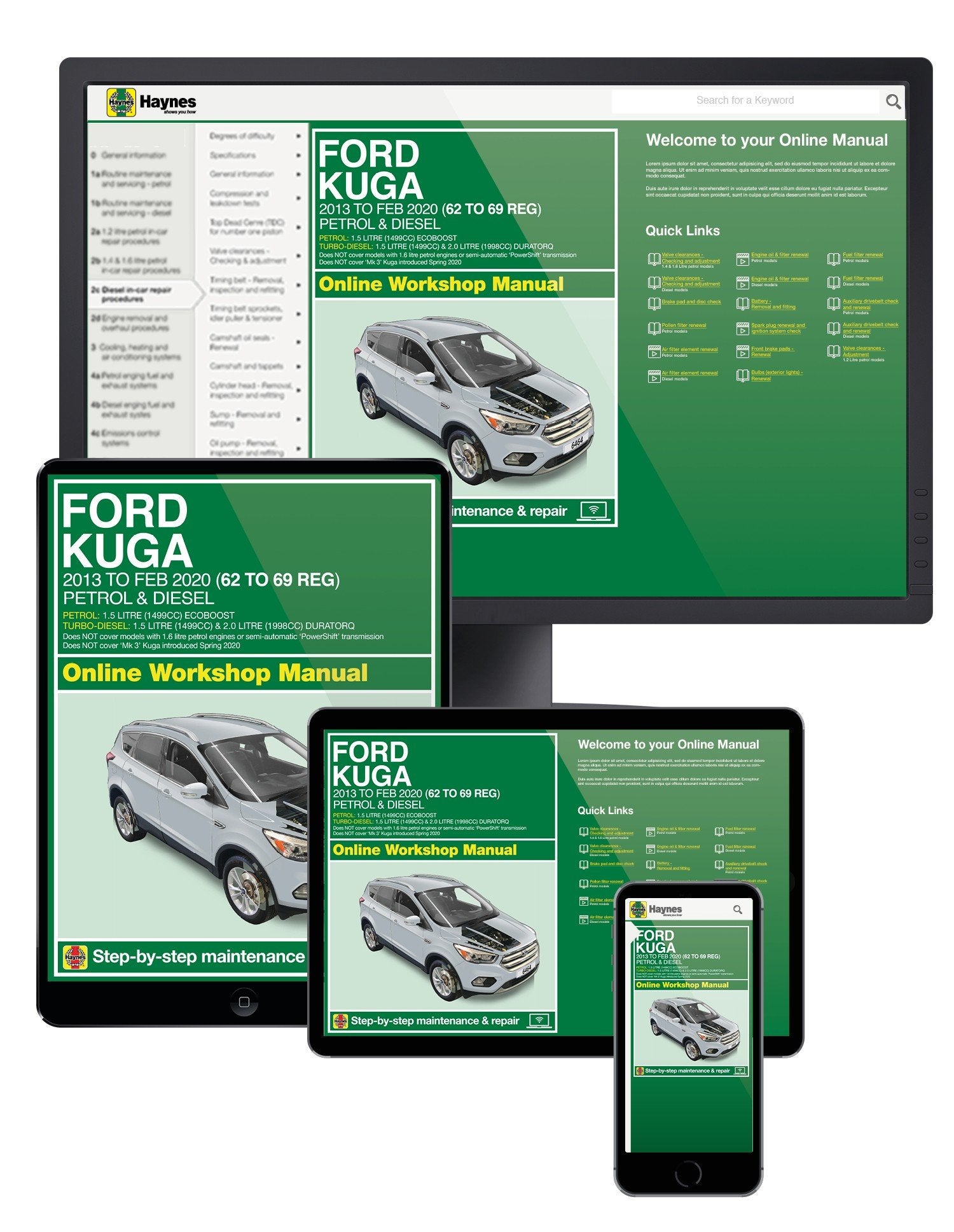 Ford Kuga 2013 - Feb 2020 Haynes Online Manual