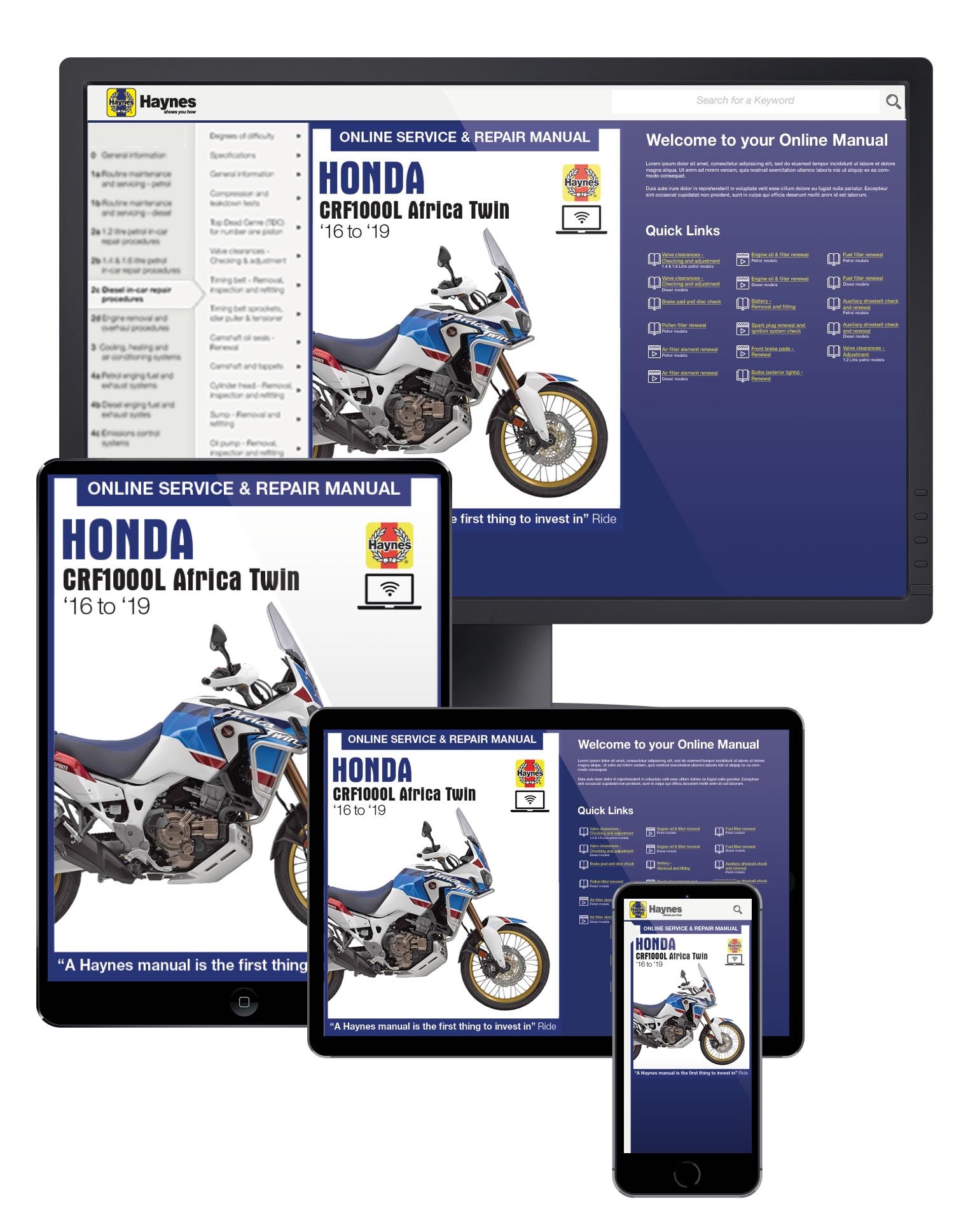 Honda CRF1000 Africa Twin (16-19) Haynes Online Manual