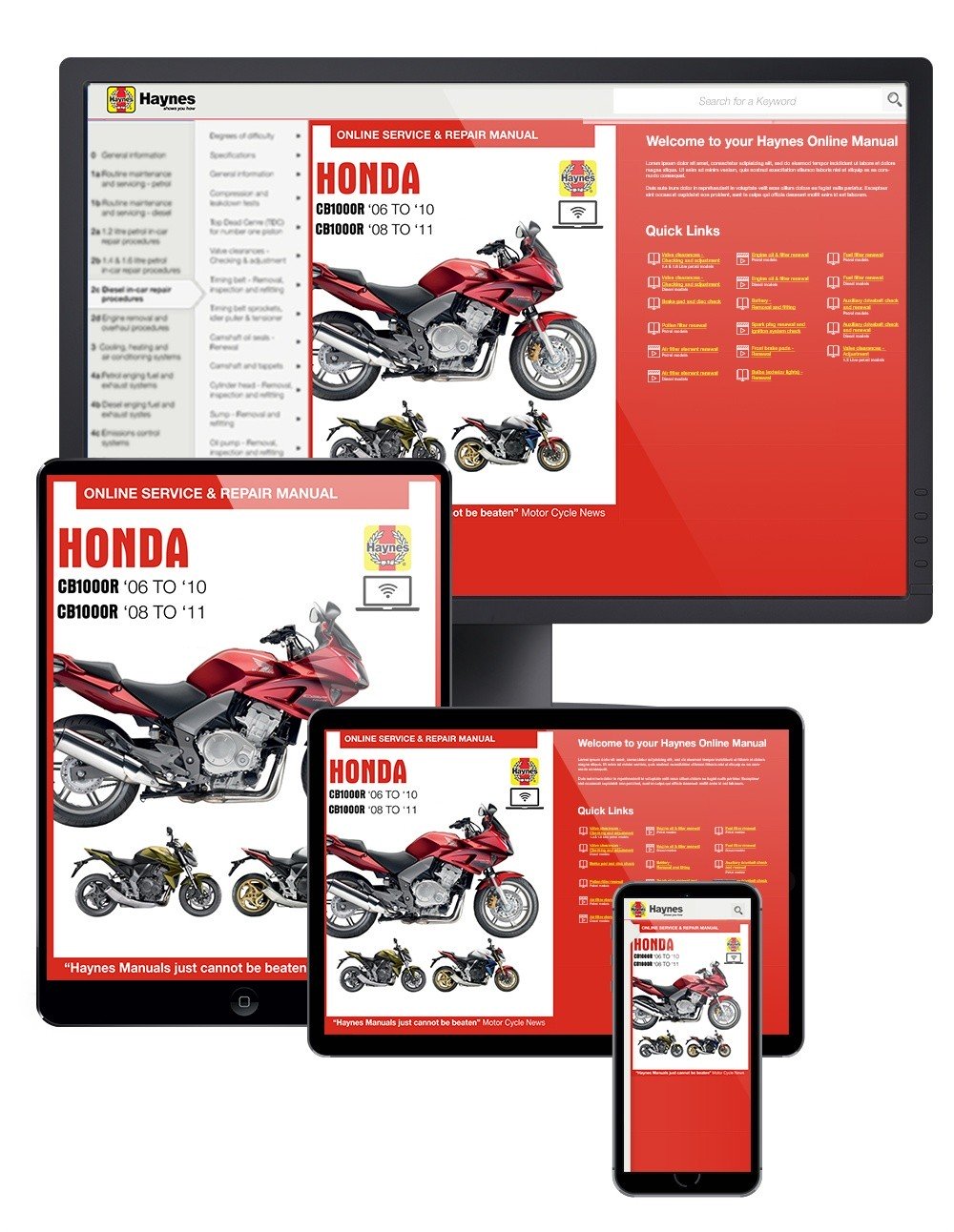 Honda CBF1000 (2006-2010), CBF1000F (2011-2017) & CB1000R (2008-2017) Haynes Online Manual