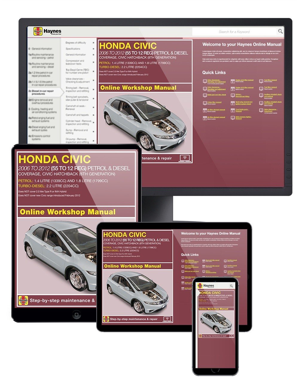 Honda Civic Petrol & Diesel (2006-2013) Haynes Online Manual