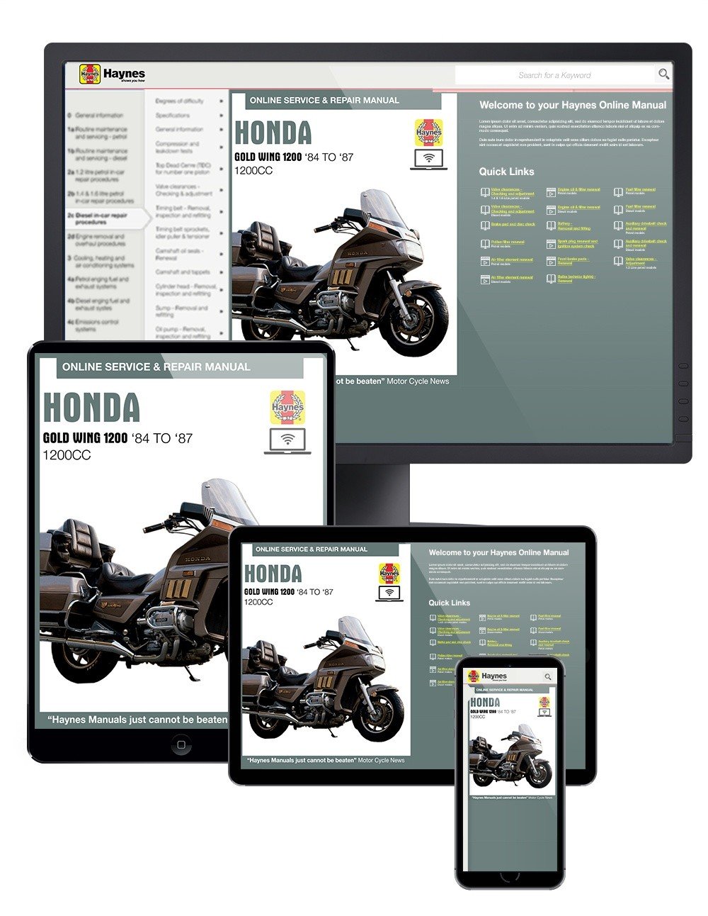 Honda Gold Wing 1200 1984-1987 Haynes Online Manual