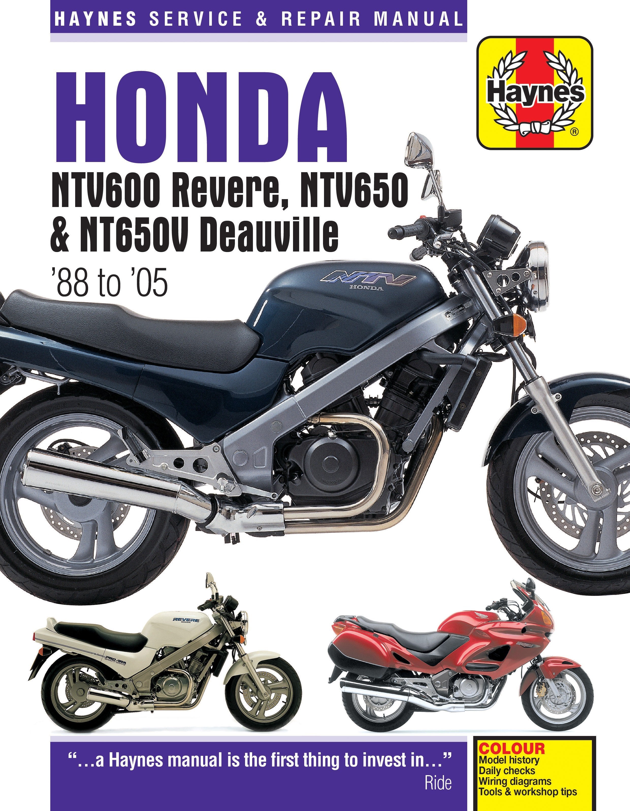 Honda NTV600 Revere, NTV650 & NT650V Deauville (88 - 05) Haynes Repair Manual - Digital Edition