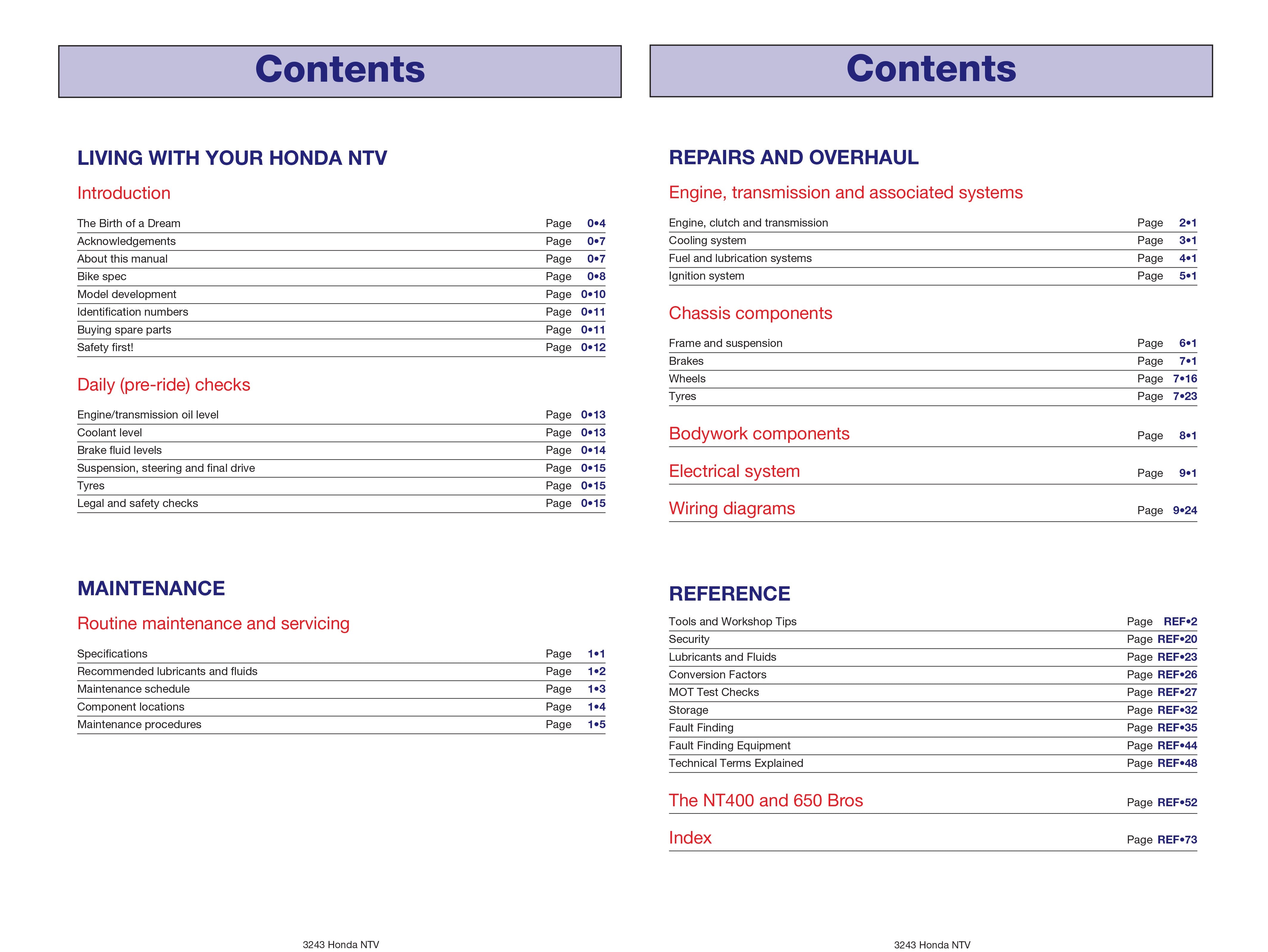 Honda NTV600 Revere, NTV650 & NT650V Deauville (88 - 05) Haynes Repair Manual - Digital Edition