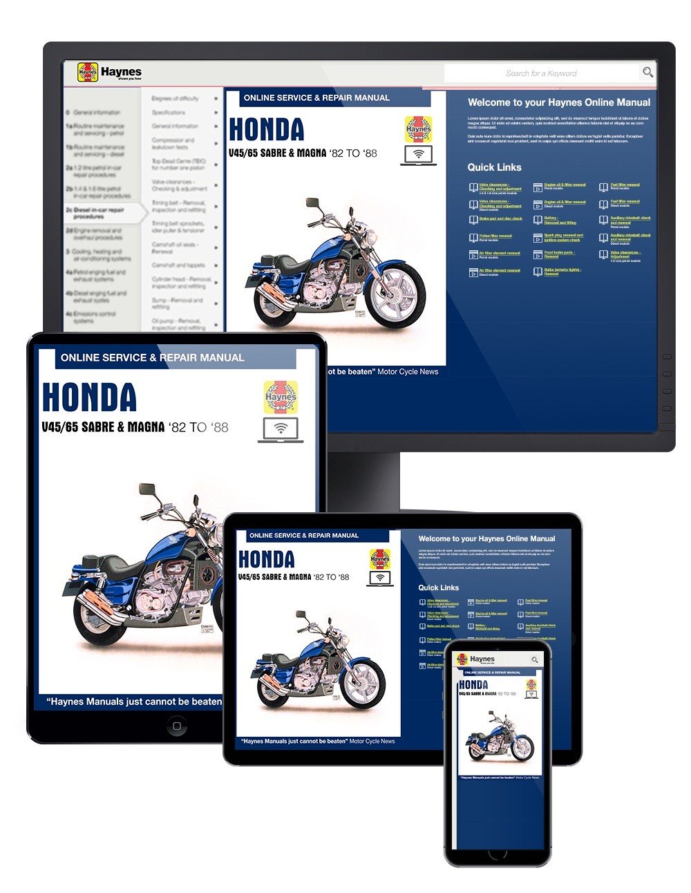 Honda V45/65 Sabre & Magna (1982-1988) Haynes Online Manual