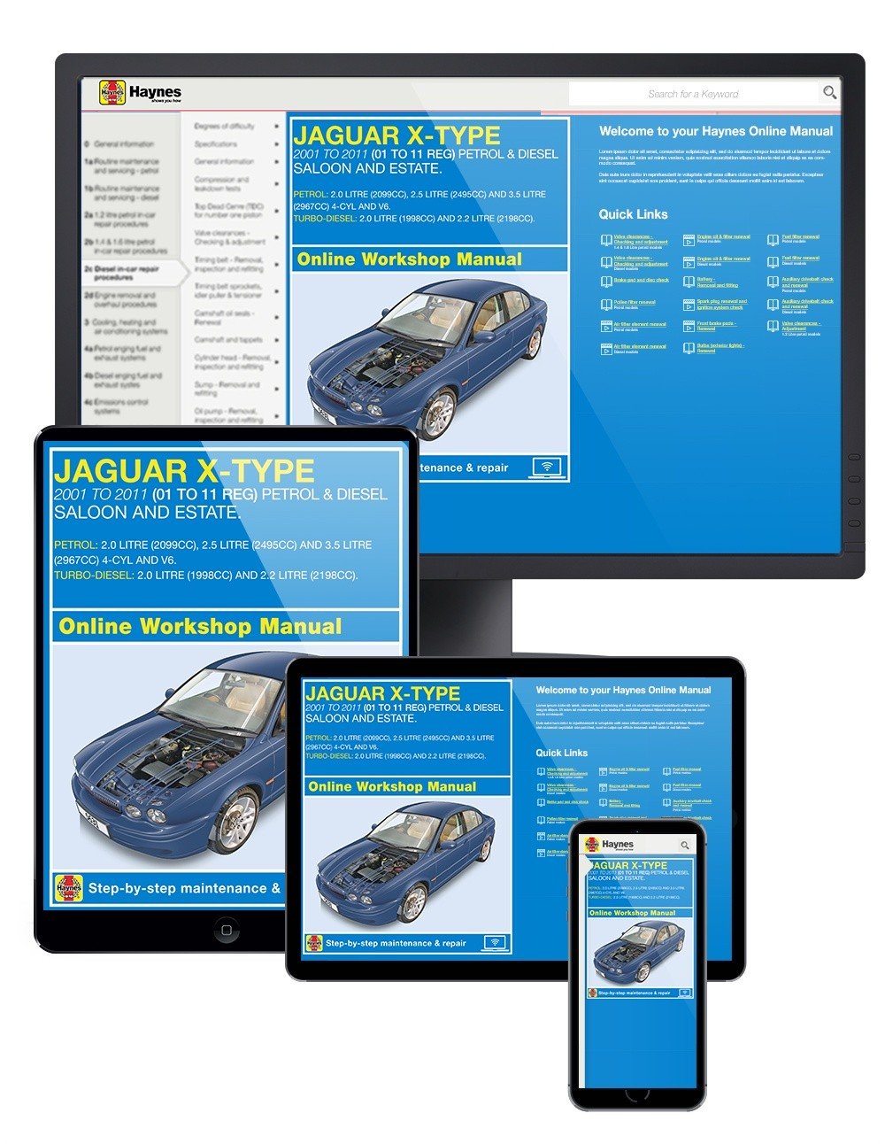 Jaguar X Type Petrol & Diesel (2001-2011) Haynes Online Manual