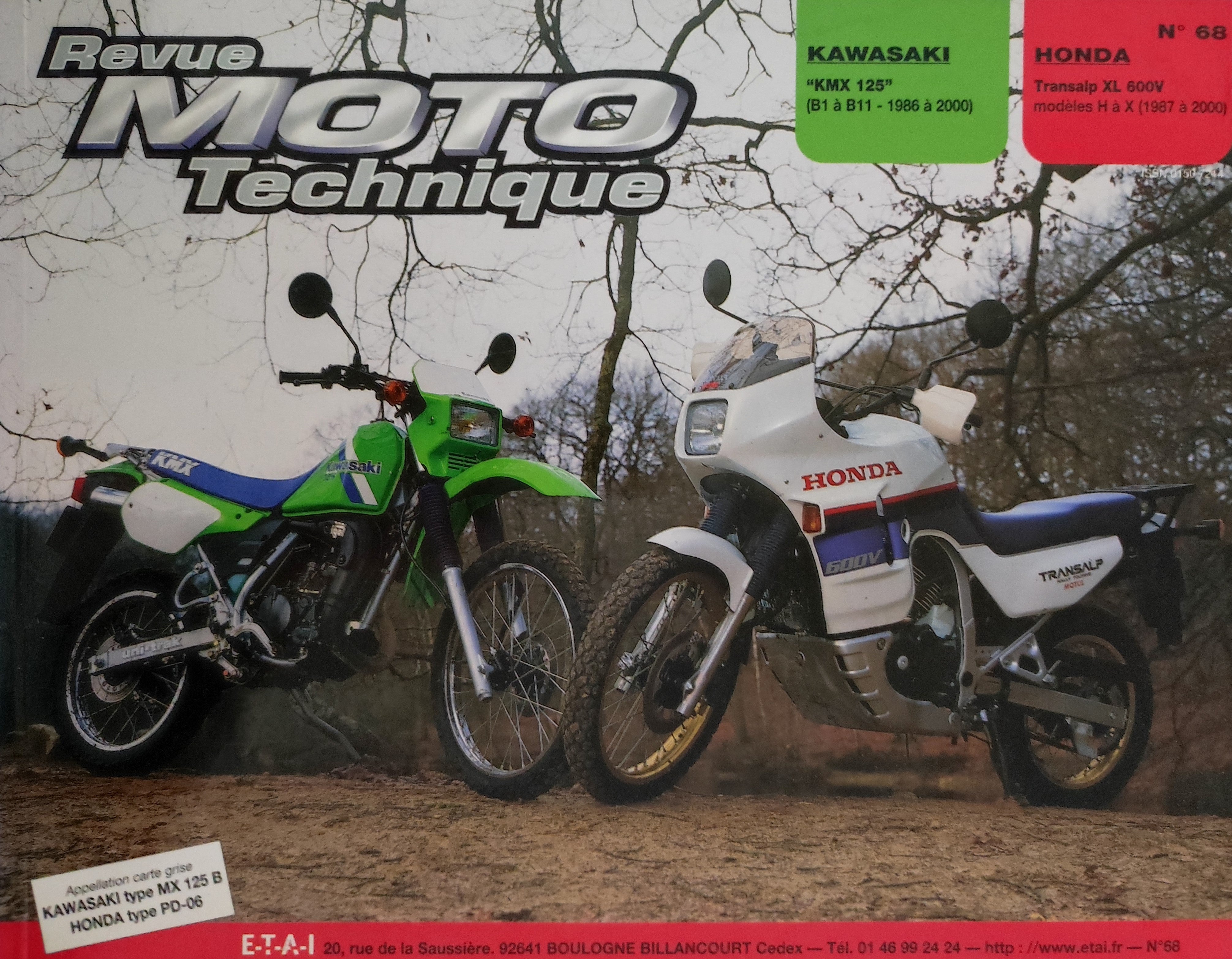 Kawasaki KMX125 86-00/Honda Transalp XL600V 87-00