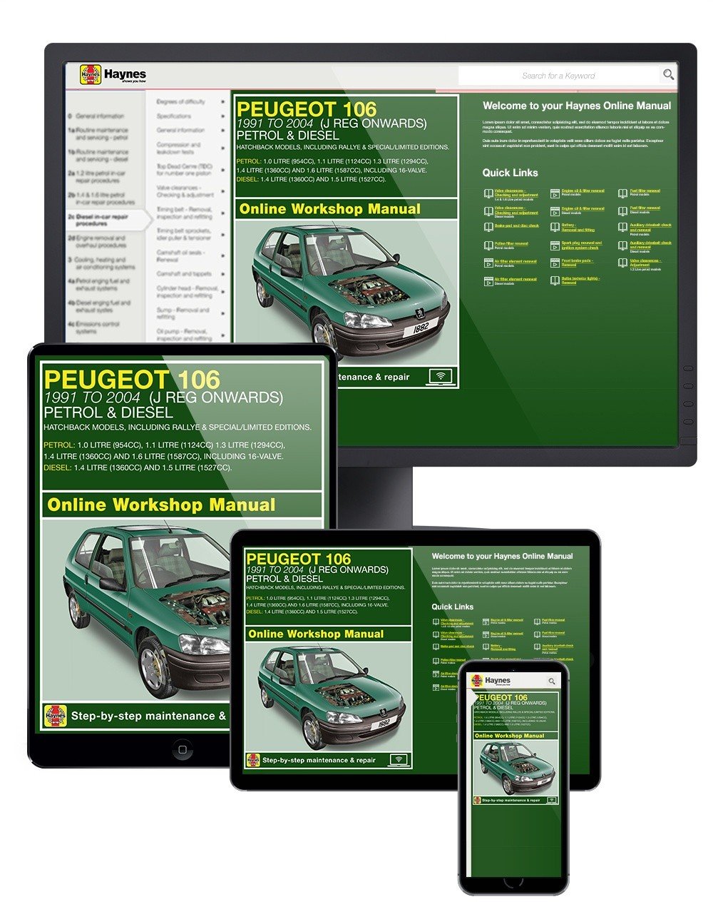 Peugeot 106 Petrol & Diesel (1991-2004) Haynes Online Manual