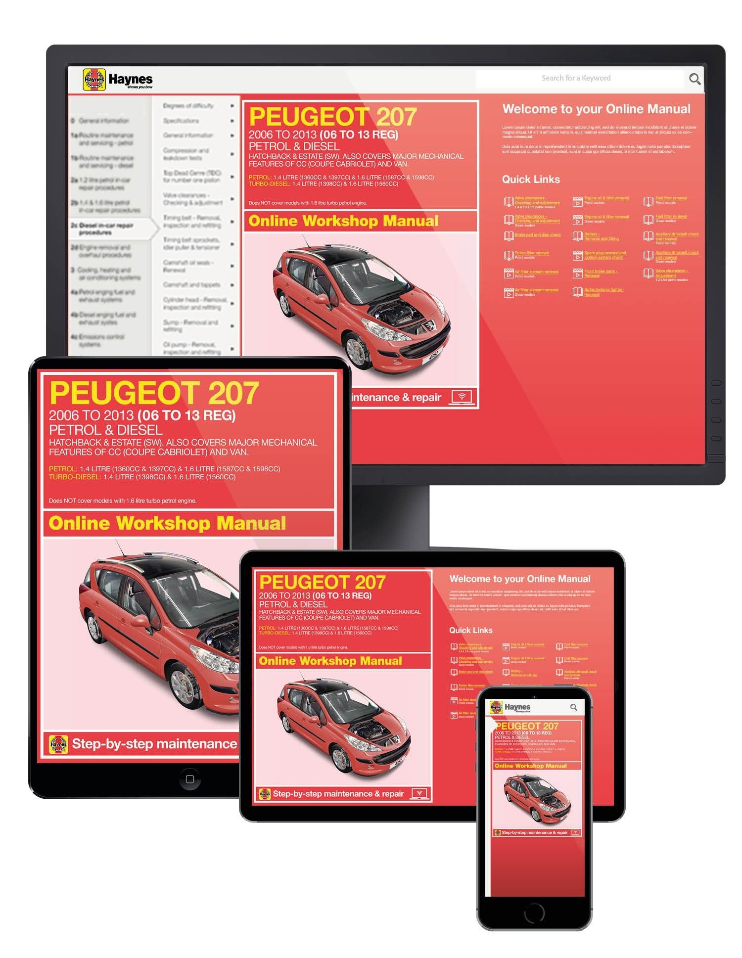 Peugeot 207 Petrol & Diesel 2006-2013 Haynes Online Manual