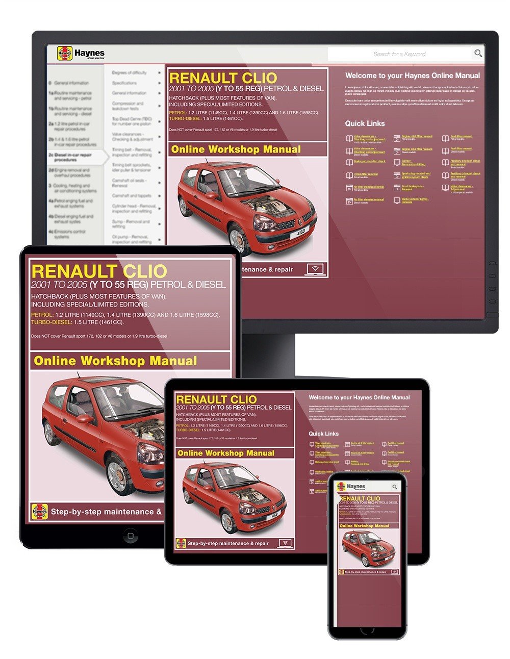 Renault Clio Petrol & Diesel (Jun 2001-2005) Haynes Online Manual