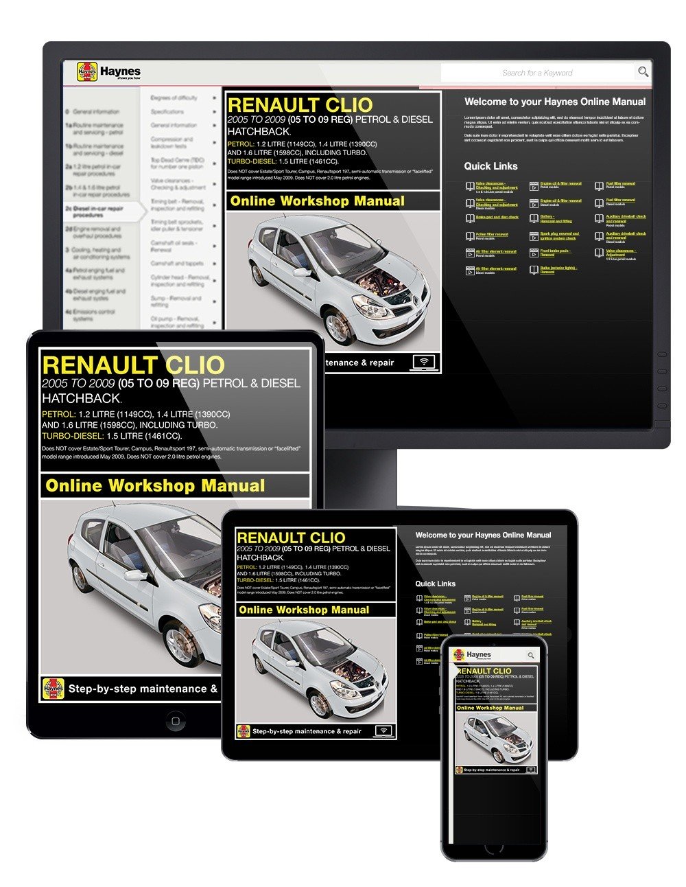 Renault Clio Petrol & Diesel (Oct 2005-May 2009) Haynes Online Manual