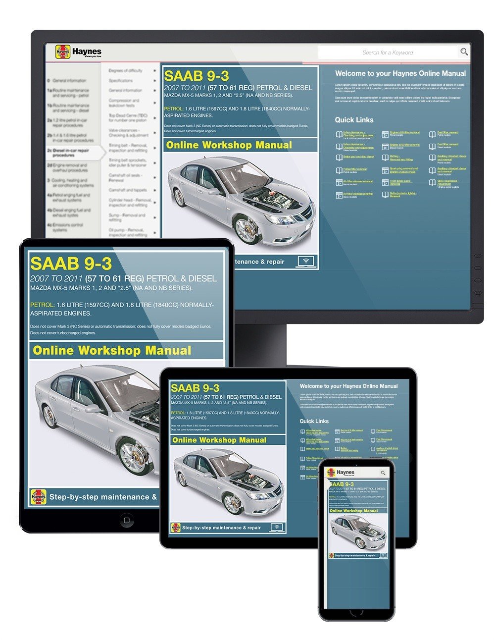 SAAB 9-3 Petrol & Diesel (2007-2011) Haynes Online Manual