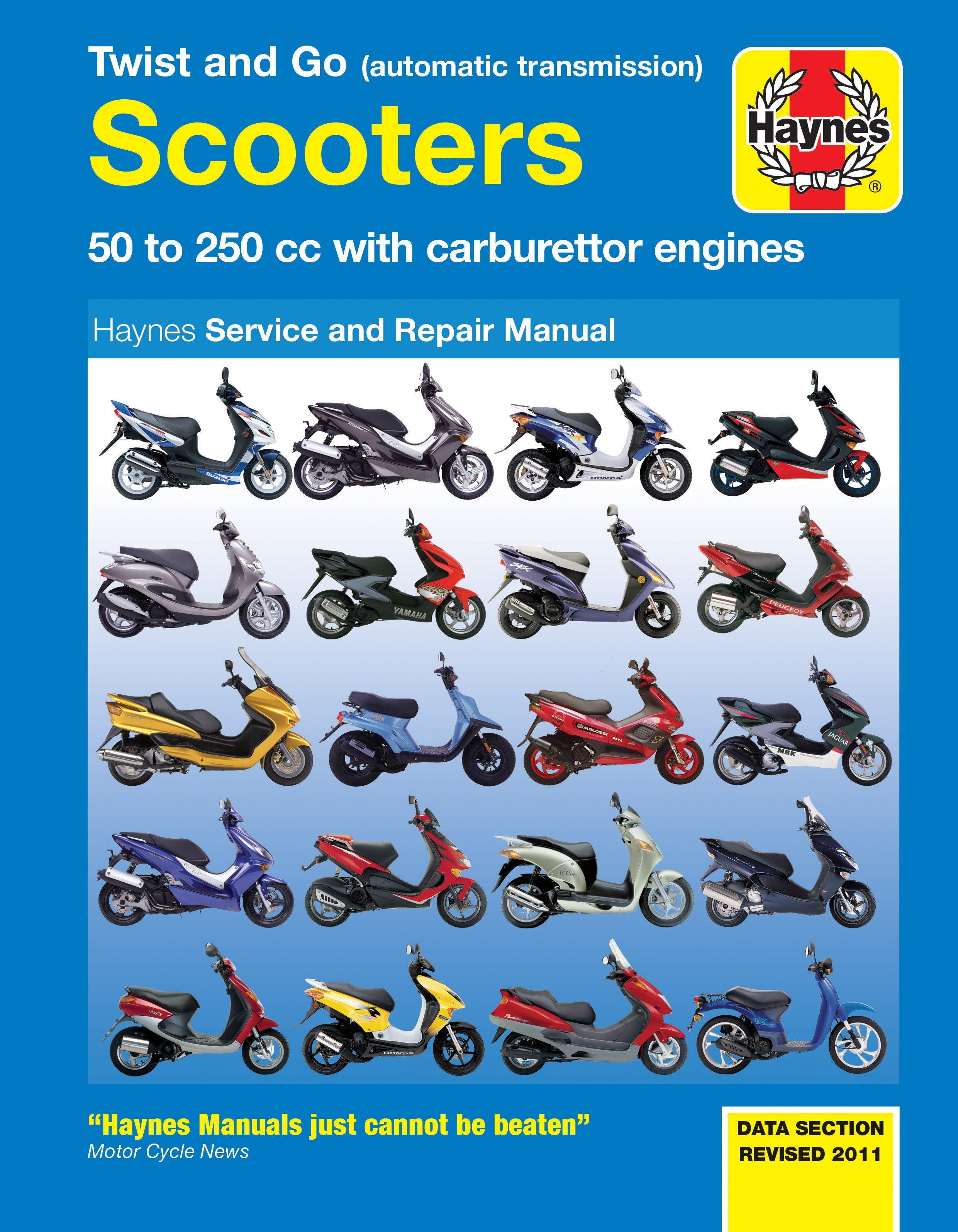 Twist and Go Scooters 50 to 250 cc with carburetor engines Service & Repair Manual