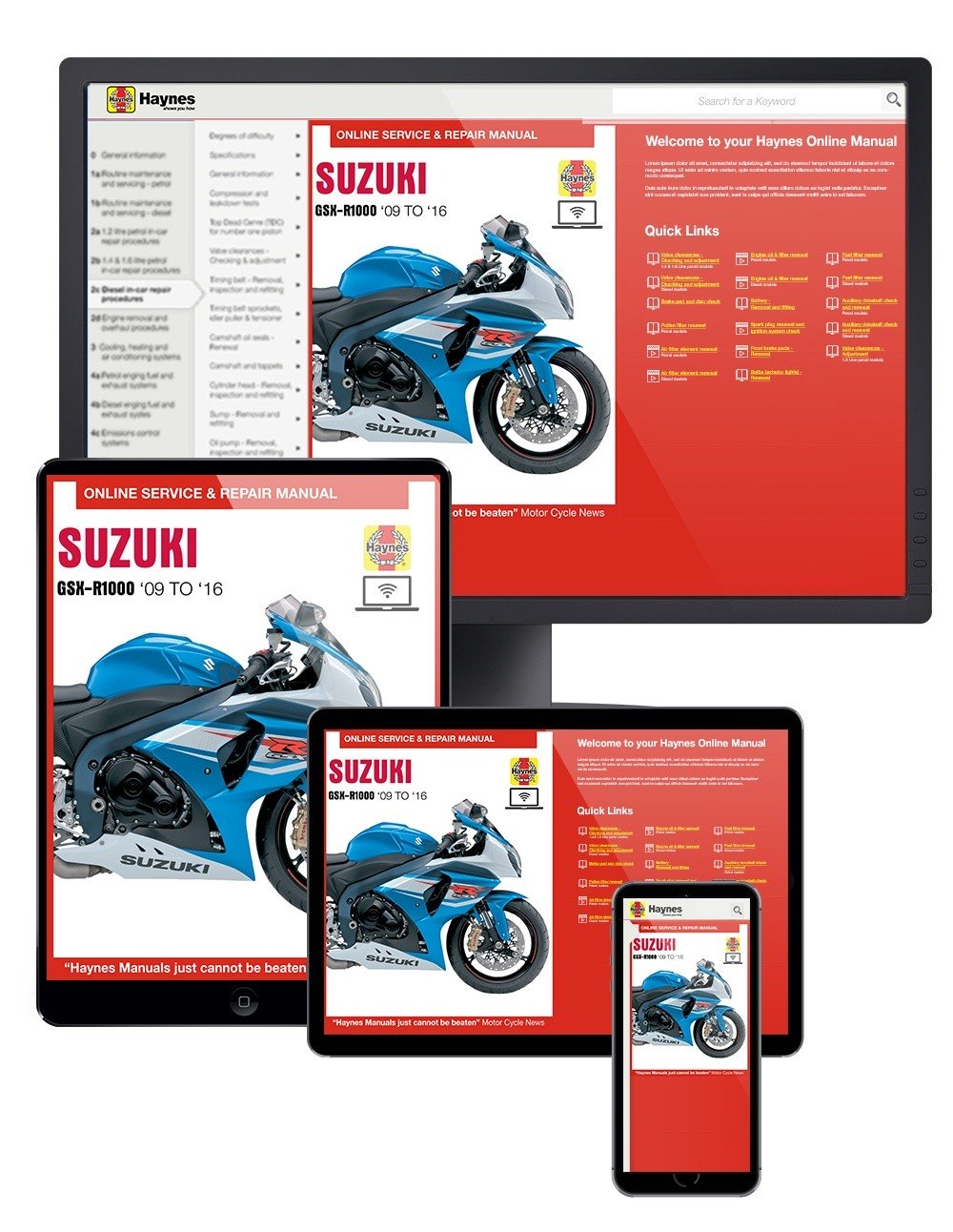Suzuki GSX-R1000 (2009-2016) Haynes Online Manual