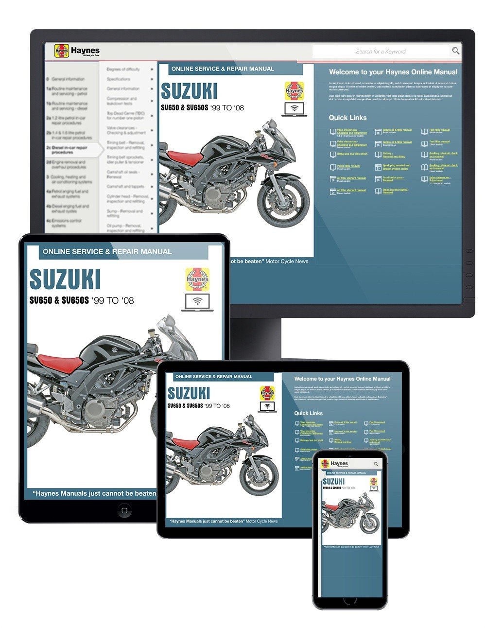 Suzuki SV650 & SV650S (1999-2008) Haynes Online Manual