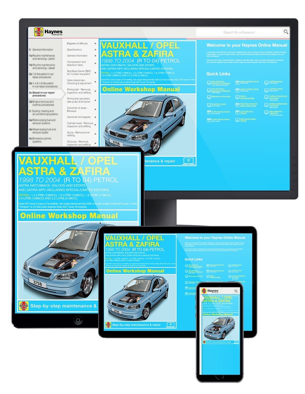 Vauxhall/Opel Astra and Zafira Petrol (Feb 1998-Apr 2004) Haynes Online Manual