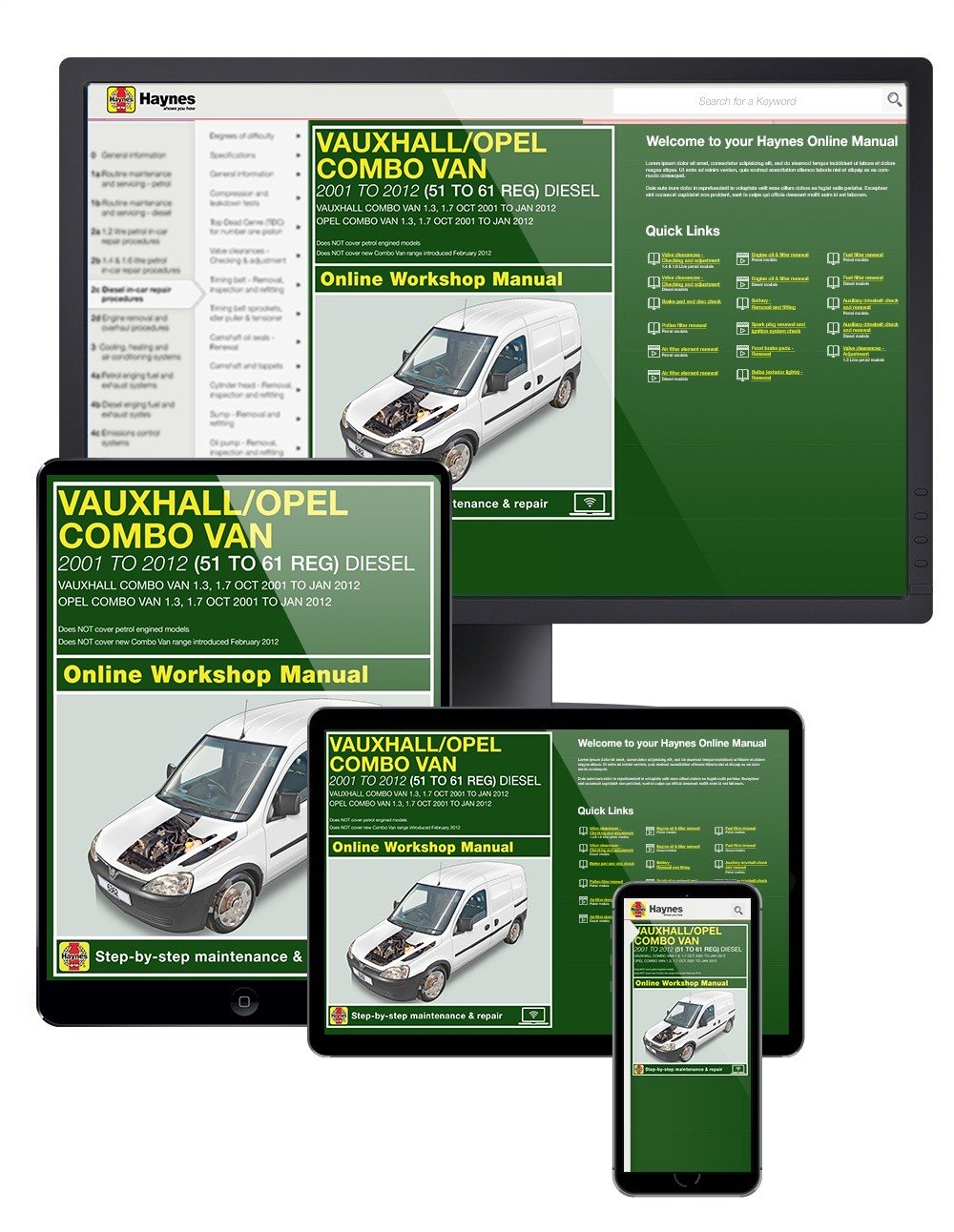 Vauxhall/Opel Combo Diesel Van (Oct 01 to Jan 12) Haynes Online Manual
