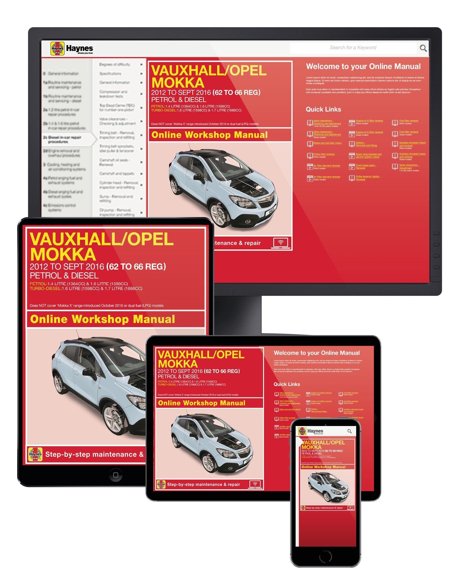 Vauxhall/Opel Mokka Petrol & Diesel (12 - Sept 16) Haynes Online Manual