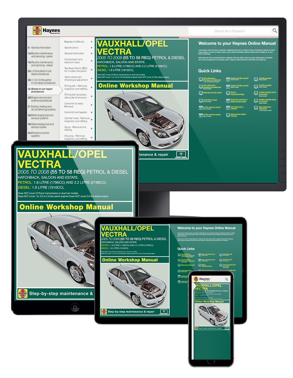 Vauxhall/Opel Vectra Petrol & Diesel (Oct 2005-Oct 2008) Haynes Online Manual