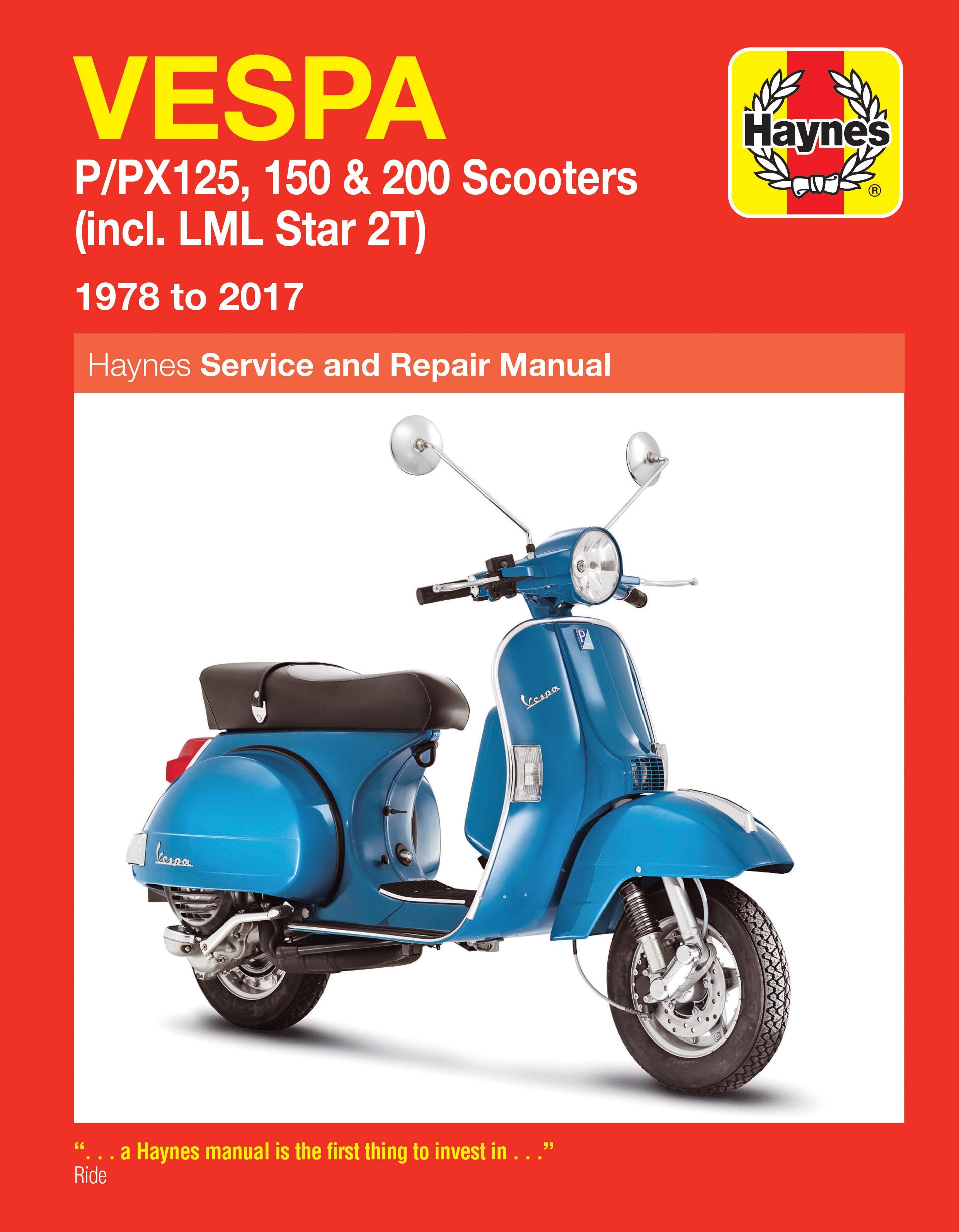Vespa P/PX 125, 150 & 200 scooters (Inc. LML Star 2T) (78 - 17) Haynes Repair Manual - Digital Edition