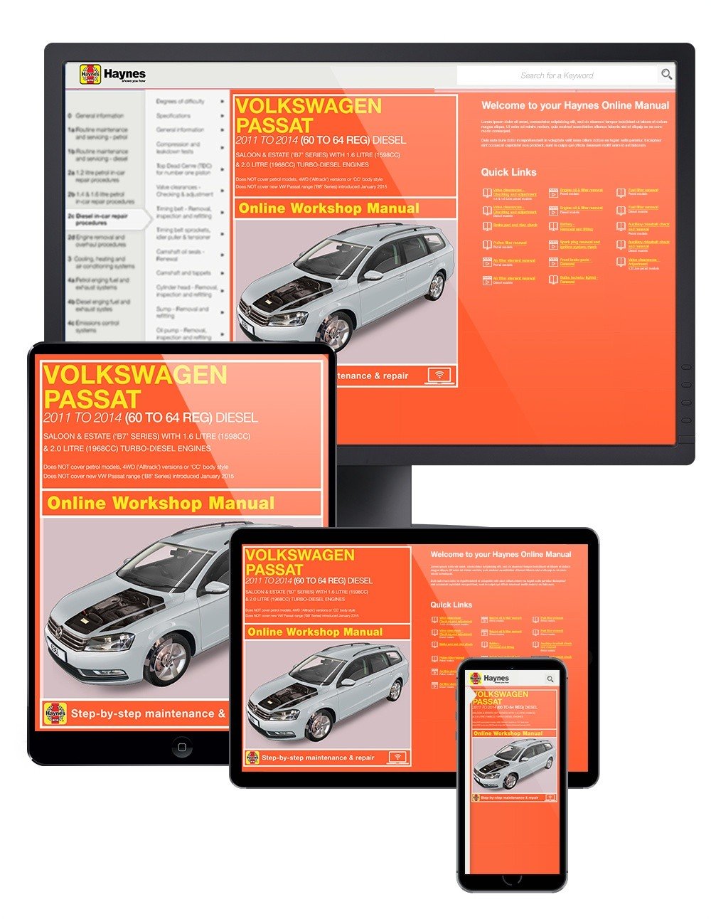 Volkswagen Passat Diesel (2011-2014) Haynes Online Manual