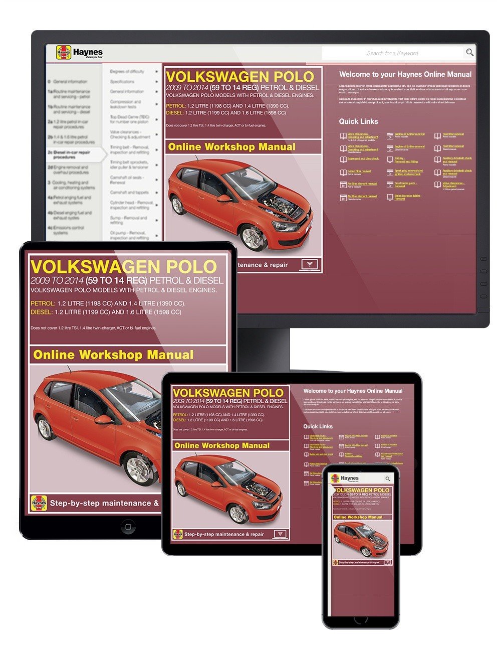 VW Polo Petrol & Diesel (2009-2014) Haynes Online Manual