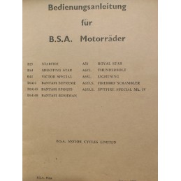BSA Motorräder Bedienungsanleitung 1970