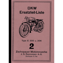 DKW Ersatzteil-Liste Type E 200 & 206