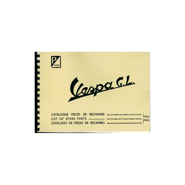 Piaggio Vespa G.L. VGLA/VGLB List of Spare Parts
