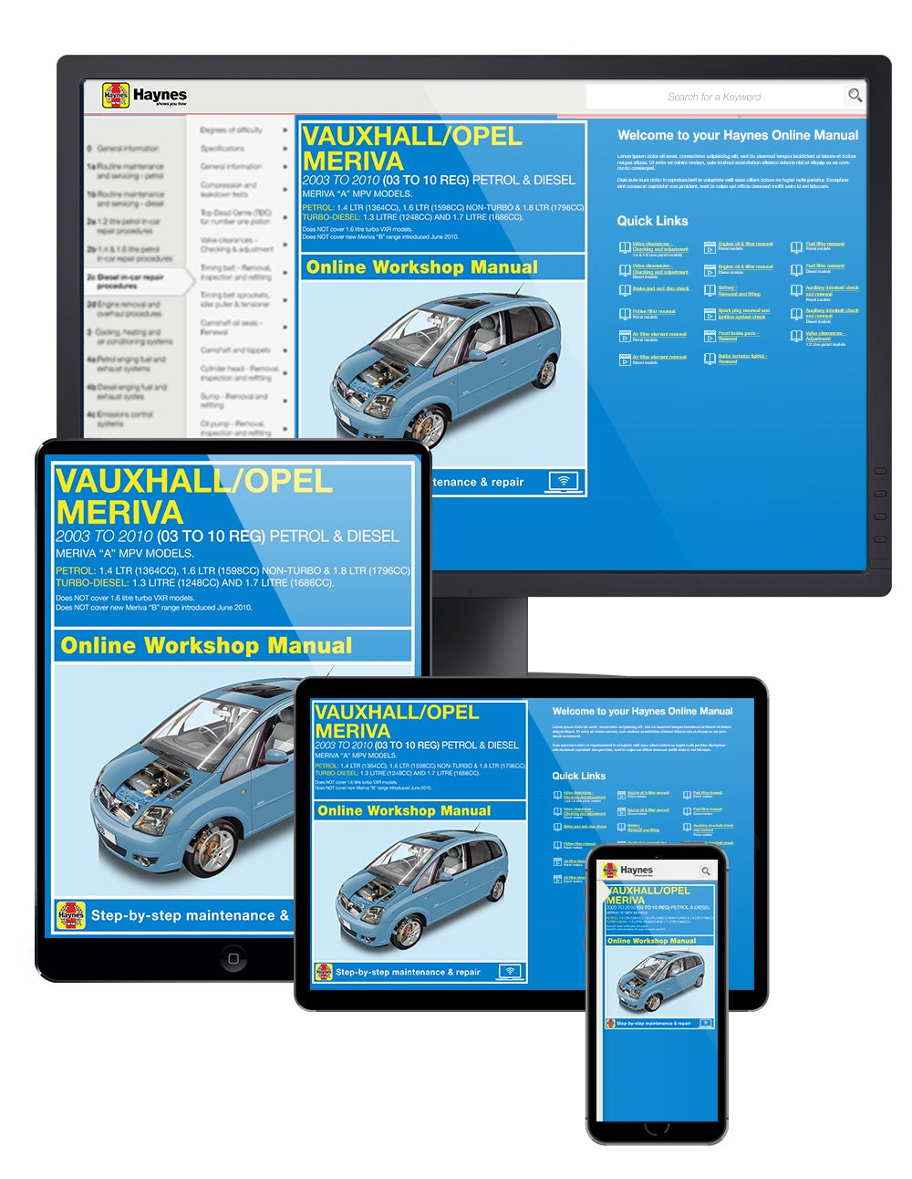 Vauxhall/Opel Meriva Petrol & Diesel (2003-May 2010) Haynes Online Manual