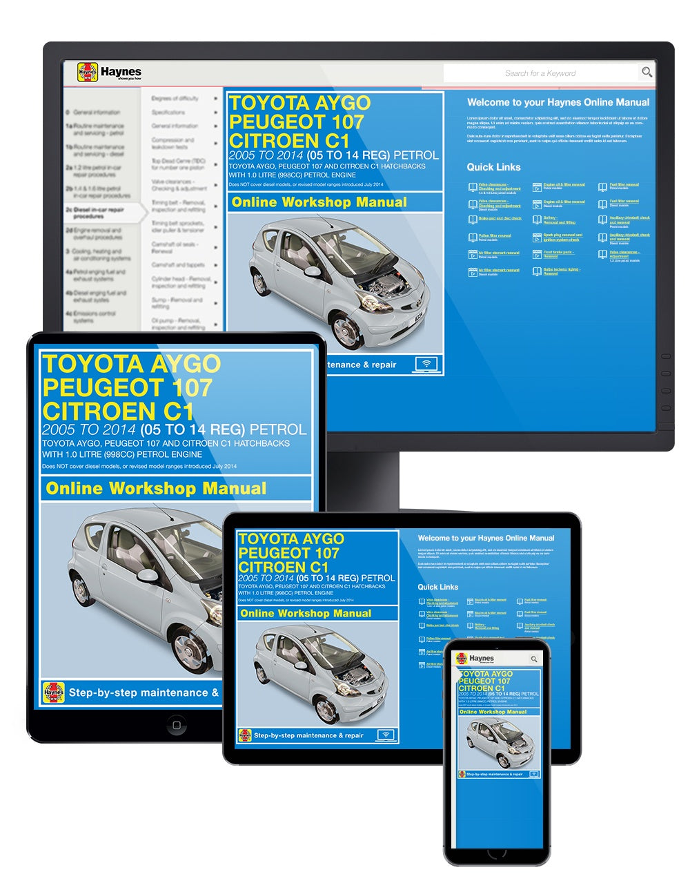 Toyota Aygo, Peugeot 107 & Citroen C1 Petrol (05-Jun 14) Haynes Online Manual