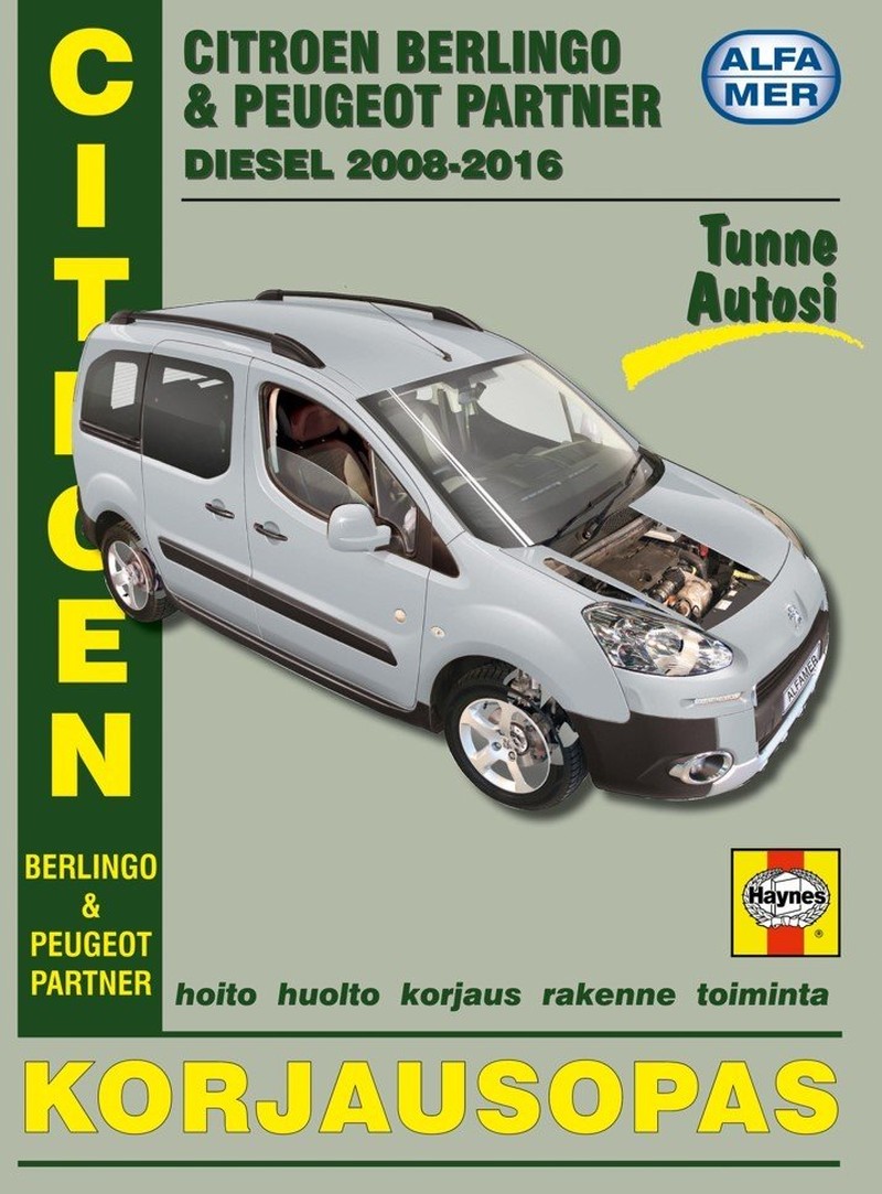 Citroen Berlingo / Peugeot Partner diesel 2008-2016 korjausopas suomeksi - Alfamer