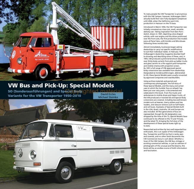 VW Bus and Pick-Up: Special Models