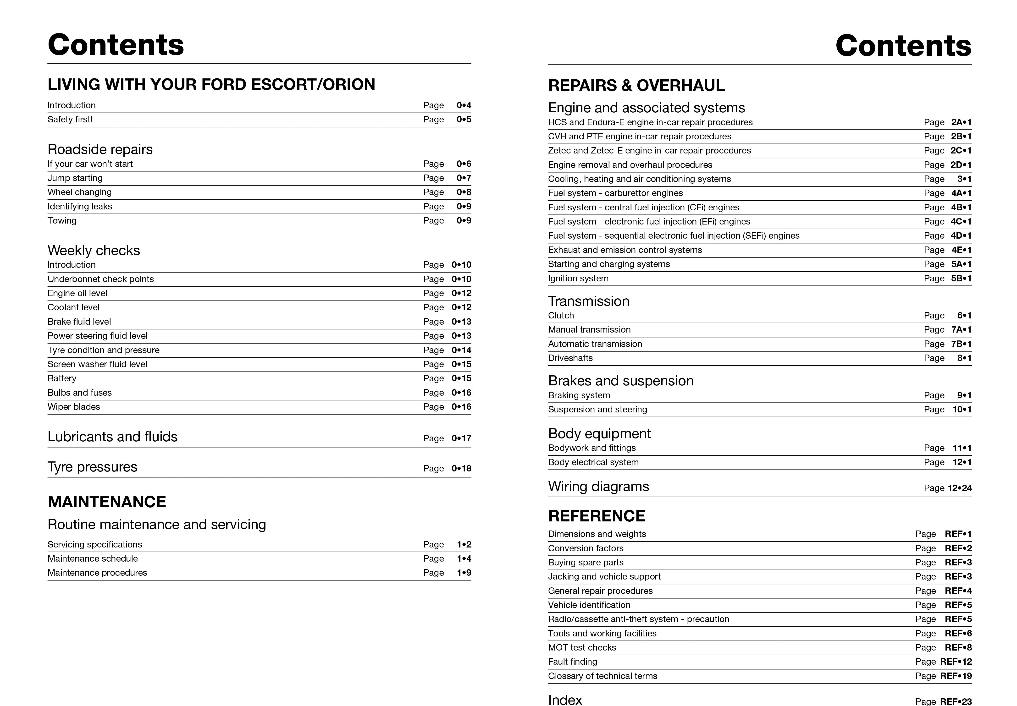 Ford Escort & Orion Petrol (Sept 90 - 00) Haynes Repair Manual - Digital Edition