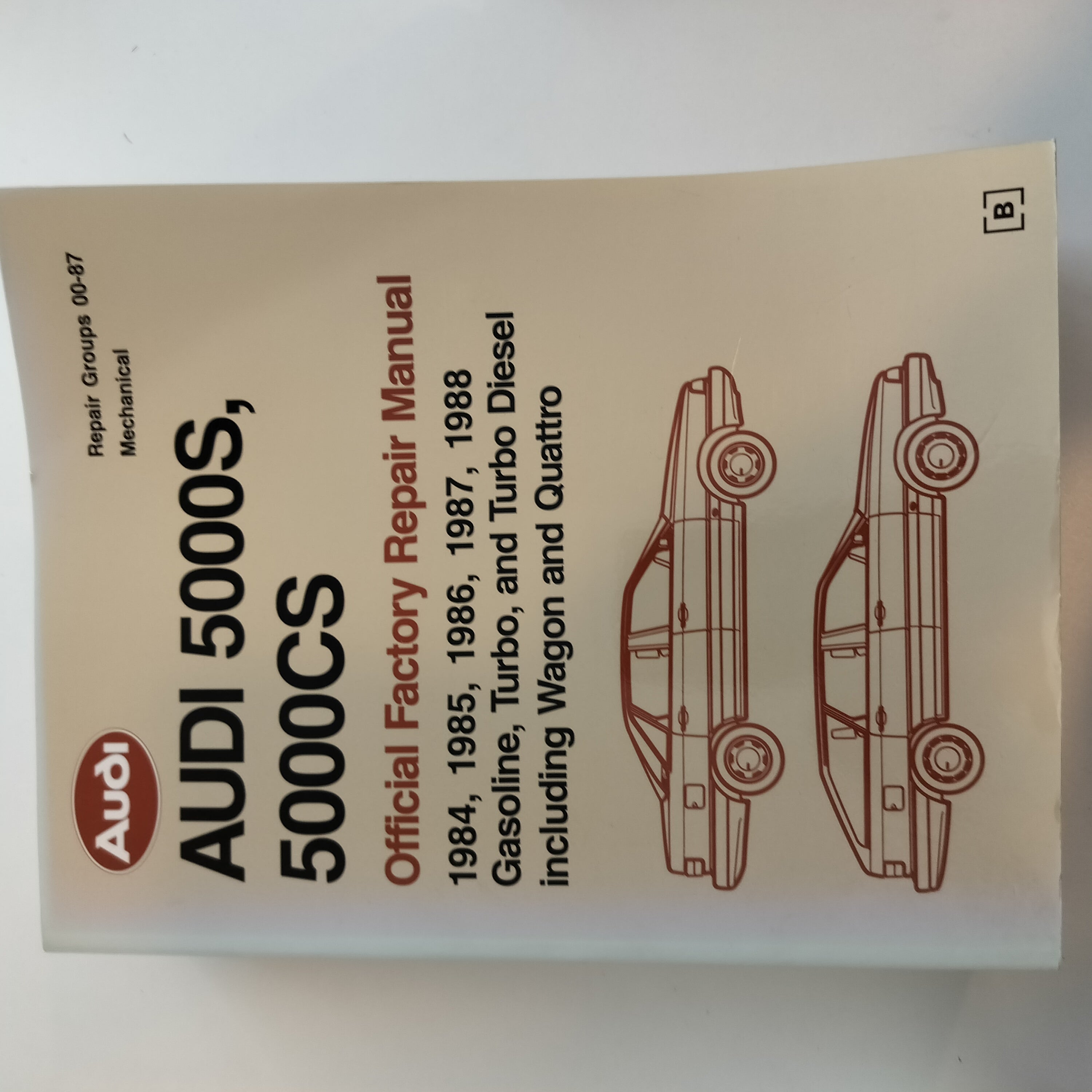 Audi 5000 1984-88 myös turbo, turbodiesel ja quattro WSM MECHANICAL