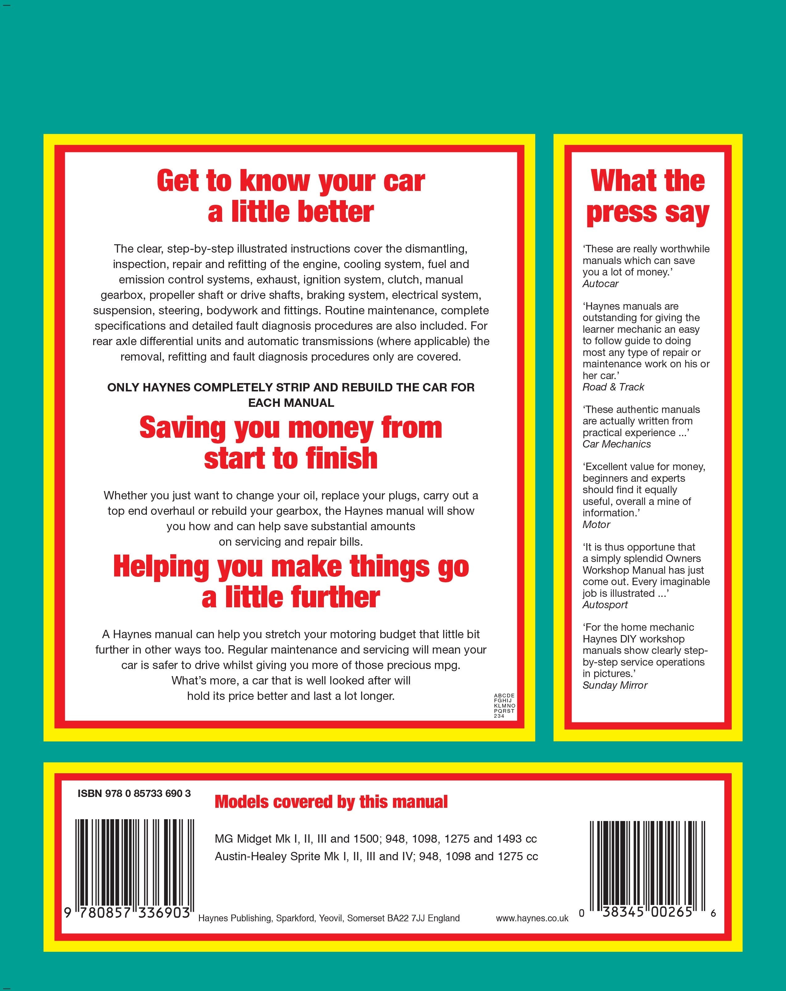 MG Midget &amp; Austin-Healey Sprite (58 - 80) Haynes Repair Manual - Digital Edition