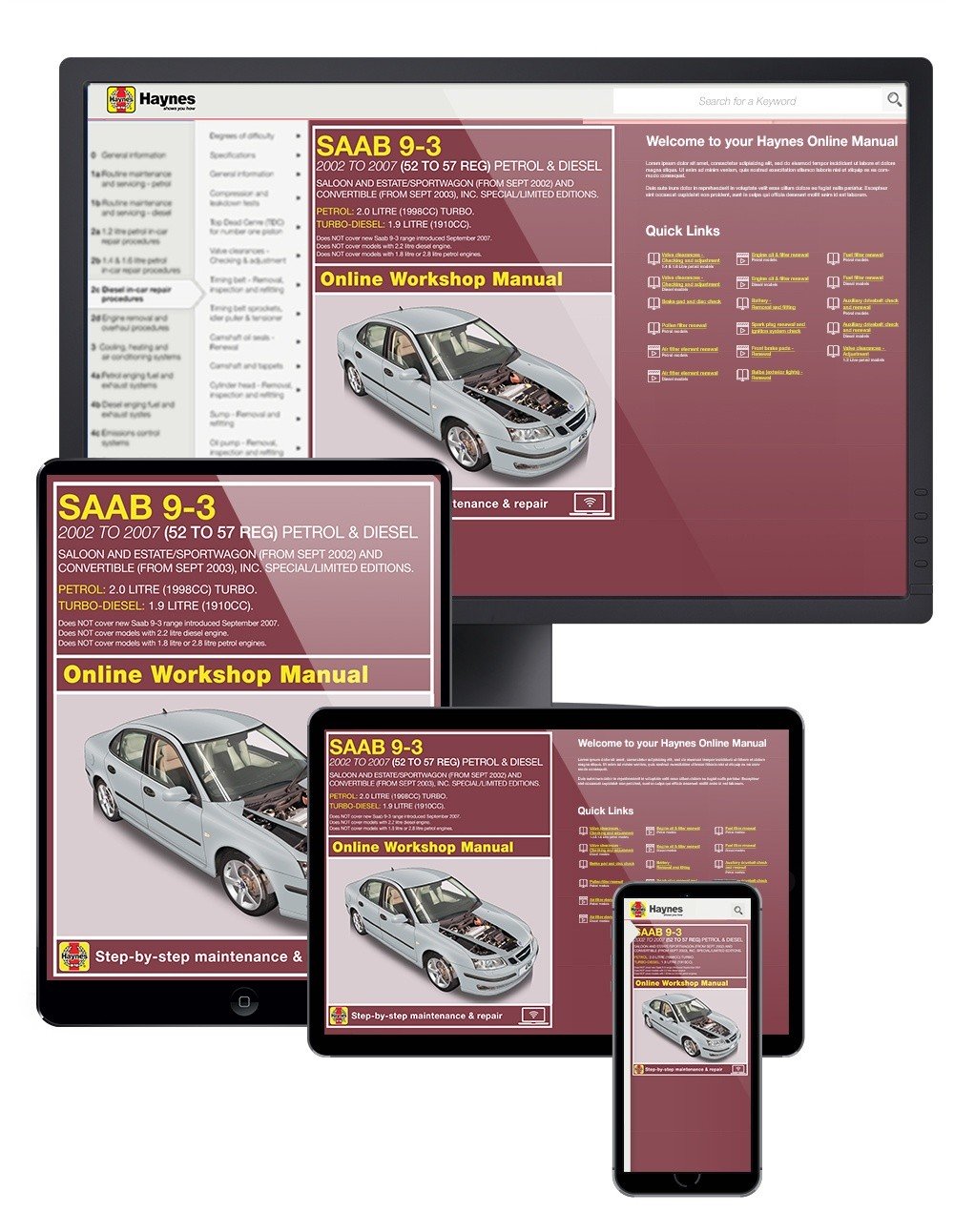 Saab 9-3 Petrol & Diesel (Sept 2002-Sept 2007) Haynes Online Manual